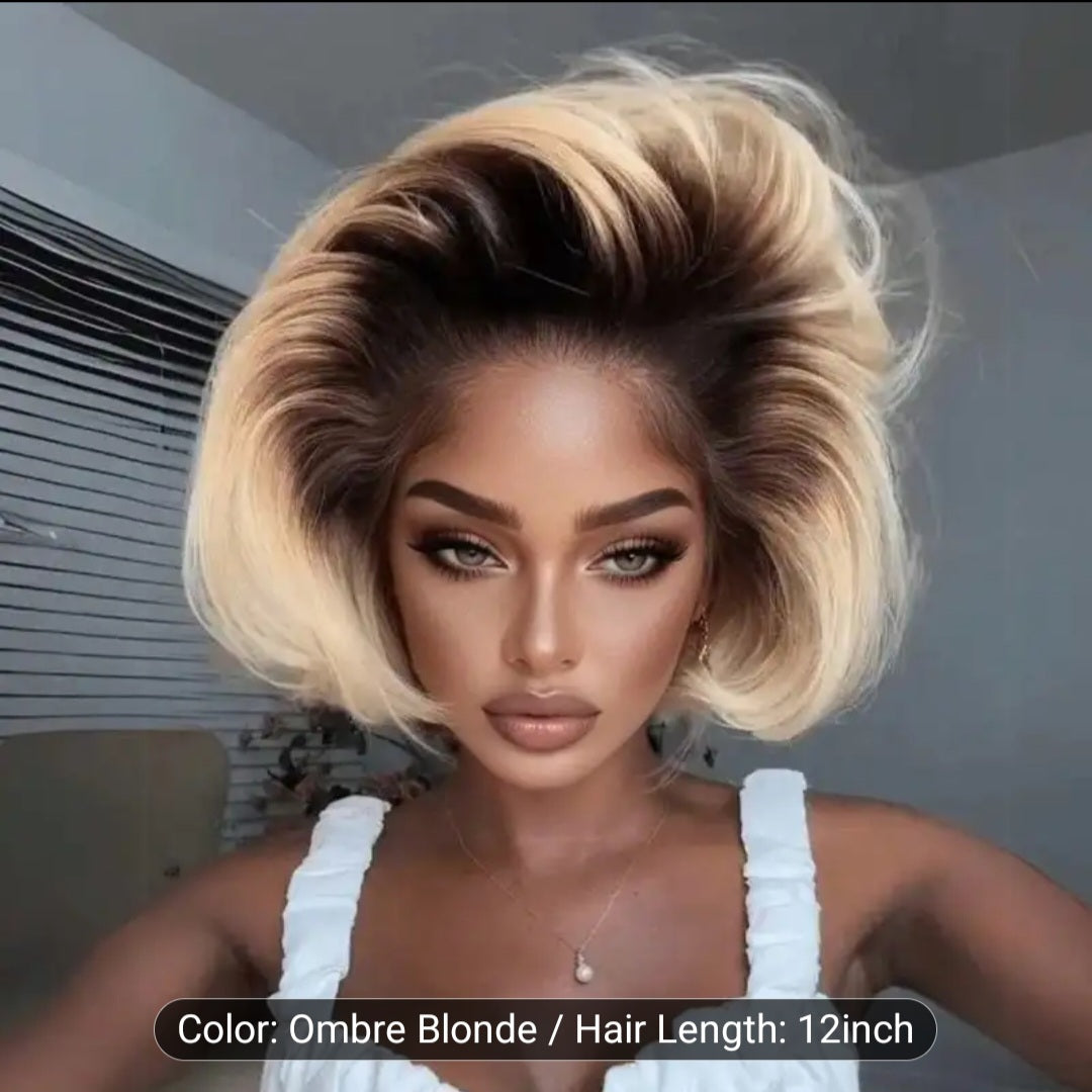 brown to blonde bob lace front wig