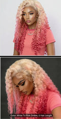 blonde to hot pink lace front wig